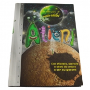 Child stencil book with spiral bound and round spine and stickers