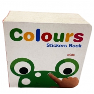 children thick cardboard colours stickers book with cloth spine