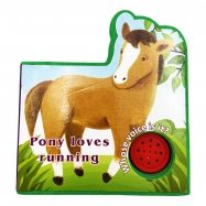Children shaped EVA foam sound book with animal voice pony loves running